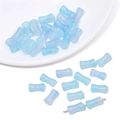Translucent light blue marble-patterned bamboo joint beads for DIY jewelry making - Light Blue