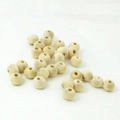 Natural unfinished round wooden beads with central hole for DIY jewelry making and crafts - 6mm (100pcs/Pack) / Pure White