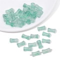 Green glass beads with marble texture in hourglass shape for DIY jewelry making - Peacock Green