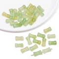 Bamboo shaped green gradient glass beads for DIY jewelry making and handmade bracelets - Light Green