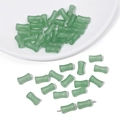 Light green bamboo-shaped glass bead for DIY jewelry making with smooth finish - Green