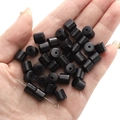 Matte black cylindrical natural wooden beads for DIY handmade jewelry and bracelets - 8x8mm Barrel Bead (50 Pcs/Pack) / Ebony