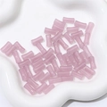 Pearlescent light pink bamboo-shaped glass beads for DIY jewelry and bracelet making - Taro Purple (20 Pieces/Pack)