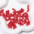 Polished red bamboo-shaped glass beads for DIY necklaces and handmade jewelry - Bright Red (20 Pieces/Pack)
