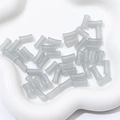 Frosted light gray bamboo style glass beads for DIY jewelry and handmade hair accessories - Grey (20 Pieces/Pack)