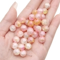 DIY glass loose beads with pink and orange aurora crackle texture for jewelry making - 10mm (1mm Hole, 20 Pcs/Pack) / No.1 Aurora Purple