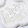 DIY bamboo-shaped glass beads in milky white with a smooth finish and dumbbell design - White (20 Pieces/Pack)