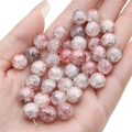 Pink and white round glass beads with ice crackle texture for DIY jewelry making - 10mm (1mm Hole, 20 Pcs/Pack) / No.4 Aurora Purple