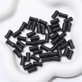 Polished black bamboo-shaped glass beads for DIY jewelry and handmade bracelets - Black (20 Pieces/Pack)