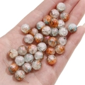 Crackle-Glasperlen in Orange und Weiß für DIY-Schmuckherstellung und Armbänder - 10mm (1mm Loch, 20 Stk./Packung) / Nr.11 Aurora Lila