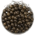 DIY brown sandalwood beads with natural ring grain texture for jewelry making - Wenge Round Beads