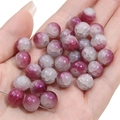 Rosa und weiß marmorierte Aurora-Glaskugeln für DIY-Schmuckherstellung und Armbänder - 10mm (1mm Loch, 20 Stk./Packung) / Nr.5 Aurora Blau