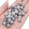 Lilafarbene Krakelier-Glasperlen mit irisierendem Finish für DIY-Schmuckherstellung - 10mm (1mm Loch, 20 Stk./Packung) / Nr.6 Aurora Blau