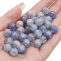 Blau-violette Glasperlen mit Marmorierung für die DIY-Schmuckherstellung - 10mm (1mm Loch, 20 Stk./Packung) / Nr.9 Aurora Blau