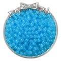 Polished sea blue translucent glass beads for DIY jewelry making in a decorative tray - 6mm (50 Pieces/Pack) / Dark Blue
