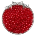 Vibrant red semi-transparent glass jelly beads in a silver tray for DIY jewelry - 6mm (50 Pieces/Pack) / Red