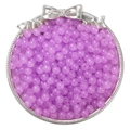 DIY purple jelly glass beads for jewelry making in a silver decorative tray - 6mm (50 Pieces/Pack) / Light Purple