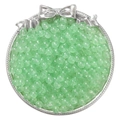 Light green cat-eye glass beads for DIY jewelry making in a decorative silver tray - 6mm (50 Pieces/Pack) / Light Green