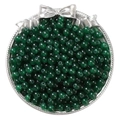 Dark green translucent round glass beads for DIY jewelry making in a silver tray - 6mm (50 Pieces/Pack) / Dark Green
