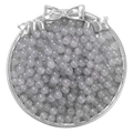 DIY translucent grey round glass beads for jewelry making in a decorative silver tray - 6mm (50 Pieces/Pack) / Gray