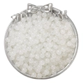 DIY translucent white glass round beads for jewelry making in a decorative tray - 6mm (50 Pieces/Pack) / White