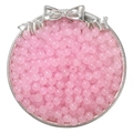 DIY translucent pink round glass beads in silver tray for jewelry making accessories - 6mm (50 Pieces/Pack) / Pink