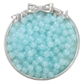Light blue translucent round glass beads for DIY jewelry making in a silver plate - 4mm (50 Pcs/Pack) / Light Blue