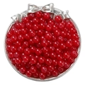 Translucent red round beads for DIY jewelry making in an elegant silver tray - 4mm (50 Pcs/Pack) / Red