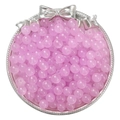 Lilac purple translucent round glass beads for DIY jewelry making in a silver tray - 4mm (50 Pcs/Pack) / Light Purple