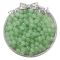 Pale green round glass beads with jelly finish for DIY necklace and bracelet crafting - 4mm (50 Pcs/Pack) / Light Green