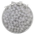 Translucent greyish-white glass beads for DIY jewelry making in a silver tray - 4mm (50 Pcs/Pack) / Gray