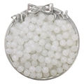 White translucent jelly beads with round jade-like texture for DIY jewelry making - 4mm (50 Pcs/Pack) / White