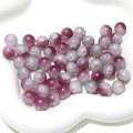 Paarse craquelé glazen kralen in witte keramische schaal voor DIY-sieraden - Paars Gebarsten Erts Patroon Stijl (05#) / 20 Stuks/Verpakking (10mm) / Paars Wit