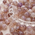 Ronde glazen kralen met paarse marmeren textuur voor het maken van DIY sieraden - Verstrengelde Marmer Crackle Stijl (01#) / 20 Stuks/Verpakking (10mm) / Paars Koffie Wit