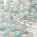 DIY Aurora blauwe ronde kralen met barsteffect voor het maken van sieraden en armbanden - Lichtblauwe Exploderende Crackle Stijl (08#) / 20 Stuks/Verpakking (10mm) / Blauw en Wit
