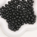 DIY jewelry beads in glossy black finish for handmade necklaces and bracelets - 6mm (50 Pieces/Pack) / Black