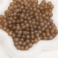 DIY translucent amber glass round beads for jewelry making in a white clover tray - 6mm (50 Pieces/Pack) / Dark Coffee