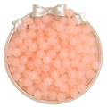 DIY jewelry beads in soft translucent pink color with a polished round finish for necklaces - 4mm (50 Pcs/Pack) / Apricot