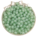 Light green round glass beads for DIY jewelry making in a decorative silver bow plate - 4mm (50 Pcs/Pack) / Aventurine Style (Light Green)