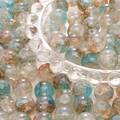 Artistic Aurora blue and amber cracked glass beads for DIY jewelry making - 10mm / Orange Blue / 20Pcs/Pack