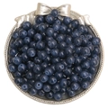 Deep blue translucent jelly glass round beads for DIY jewelry making on silver tray - 4mm (50 Pcs/Pack) / Grey Blue