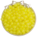 Translucent yellow glass-like round beads for DIY handmade jewelry and beaded necklaces - 4mm (50 Pcs/Pack) / Yellow