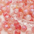 Roze en wit gemarmerde glazen kralen voor DIY-sieraden maken en armbanden - Marmerpatroon Kunst Vlek Stijl (13#) / 20 Stuks/Verpakking (10mm) / Roze Wit Marmer