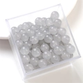 DIY jewelry beads in translucent jelly white finish, round glass beads for handmade crafts - 10mm / Gray