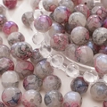 Roze en grijze glazen kralen met inktbubbelpatroon voor DIY sieraden en armbanden - Inkt Bel Kunst Stijl (04#) / 20 Stuks/Verpakking (10mm) / Roze grijs