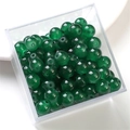 DIY jewelry round glass jelly beads in emerald green color for handmade bracelets - 10mm / Dark Green