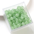 Translucent light green jelly glass round beads in a square box for DIY jewelry making - 10mm / Light Green