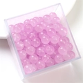 DIY jewelry parts: pink translucent round beads in a storage box for bracelets - 10mm / Light Purple