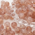 Pink aurora glass beads with gold foil and marble texture for DIY jewelry making - 10mm / Red Berry / 20Pcs/Pack
