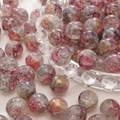 Roze glazen kralen met goudpoeder en marmeren textuur voor DIY sieraden maken en knutselen - 10mm (Set van 20) / Rood Roze Barst (14#)